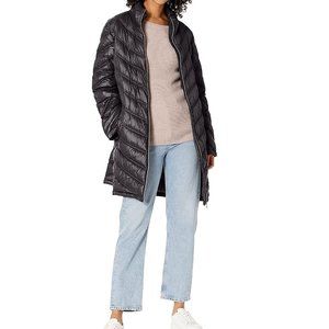 NWT Calvin Klein Women's Chevron Quilted Packable Down Jacket Size M $199 6D492